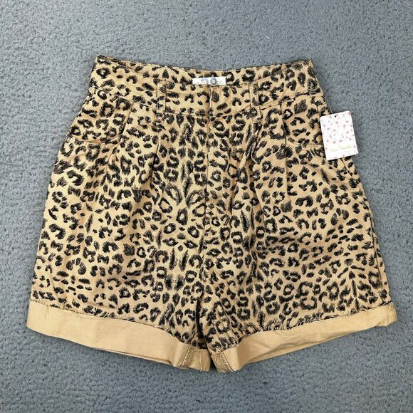 Free People Shorts Women’s Size 28 Dogtown Cut Off Cheetah Print Boho Festival - Picture 2 of 10